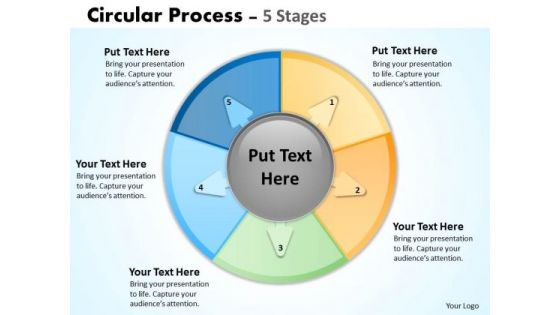 Sales Diagram Circular Process 5 Stages Business Diagram