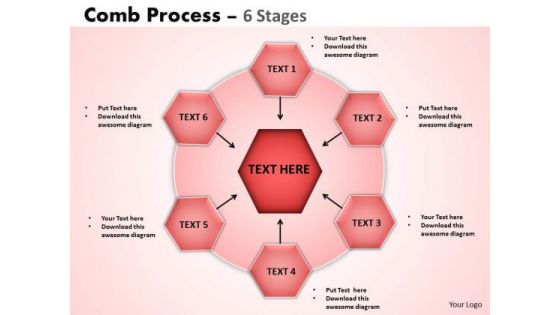 Sales Diagram Comb Process 6 Stages PowerPoint Slides 10 Consulting Diagram