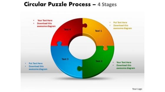 Sales Diagram Components Circular Puzzle Process Consulting Diagram