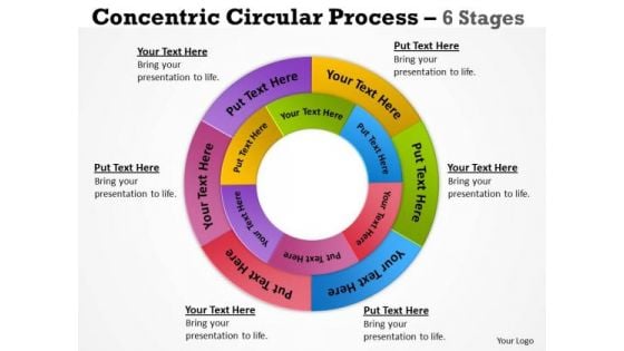 Sales Diagram Concentric Circular Process 6 Stages 5 Marketing Diagram