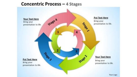 Sales Diagram Concentric Process 4 Stages 9 Business Diagram