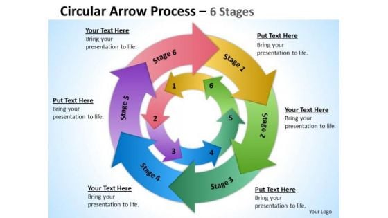 Sales Diagram Concentric Process 6 Stages 6 Strategy Diagram