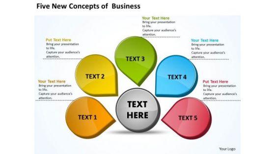 Sales Diagram Five New Concepts Of Business 14 Marketing Diagram