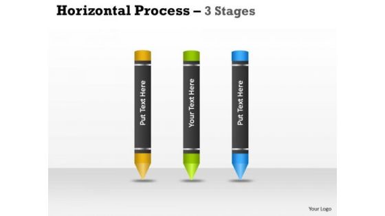 Sales Diagram Horizontal Process 3 Stages Design Business Cycle Diagram