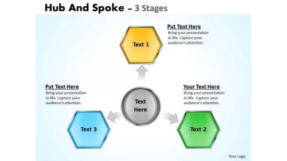 Sales Diagram Hub And Spoke 3 Stages Business Diagram