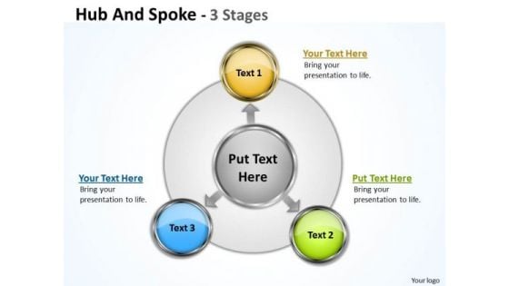 Sales Diagram Hub And Spoke 3 Stages Sales Diagram