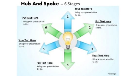 Sales Diagram Hub And Spoke 6 Stages Consulting Diagram