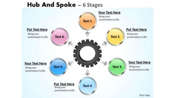 Sales Diagram Hub And Spoke 6 Stages Marketing Diagram