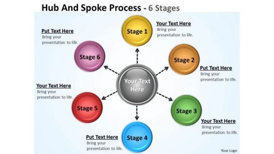 Sales Diagram Hub And Spoke Process 6 Stages Business Diagram