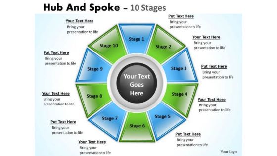 Sales Diagram Hub And Spoke Stages Business Diagram