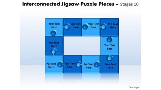 Sales Diagram Interconnected Jigsaw Puzzle Pieces Stages 10 Consulting Diagram