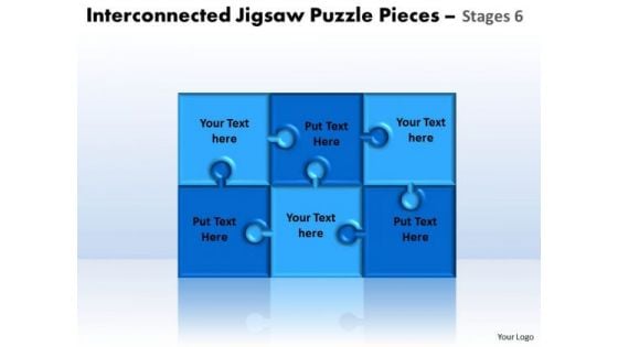 Sales Diagram Interconnected Jigsaw Puzzle Pieces Stages 6 Consulting Diagram