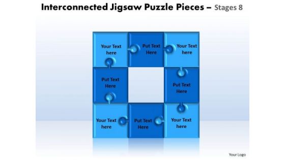 Sales Diagram Interconnected Jigsaw Puzzle Pieces Stages 8 Consulting Diagram