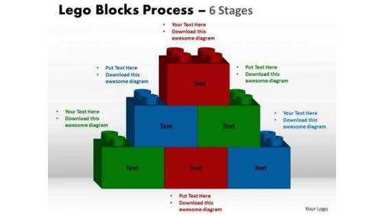 Sales Diagram Lego Blocks Process 6 Stages Business Diagram