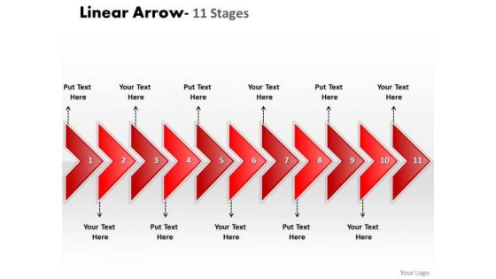 Sales Diagram Linear Arrow 11 Stages Consulting Diagram