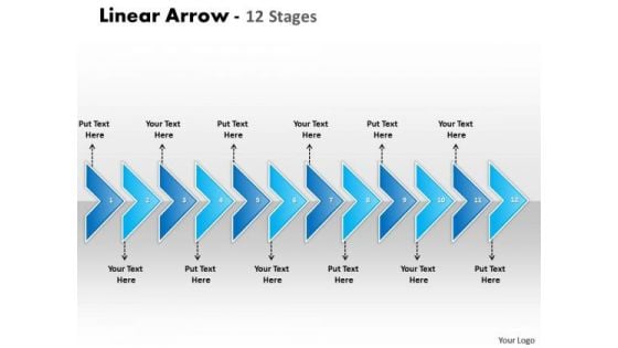 Sales Diagram Linear Arrow 12 Stages Consulting Diagram