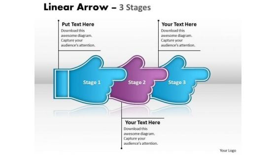 Sales Diagram Linear Arrow 3 Stages Sales Diagram