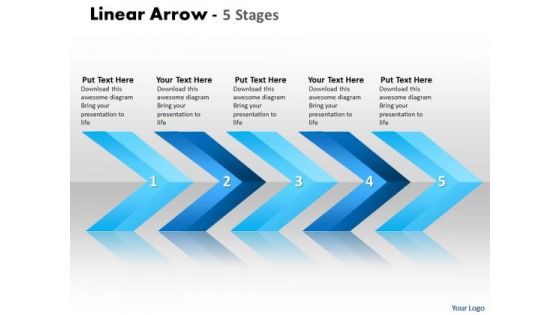 Sales Diagram Linear Arrows 5 Stages Consulting Diagram