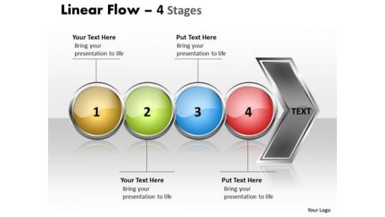 Sales Diagram Linear Flow 4 Stages Business Cycle Diagram