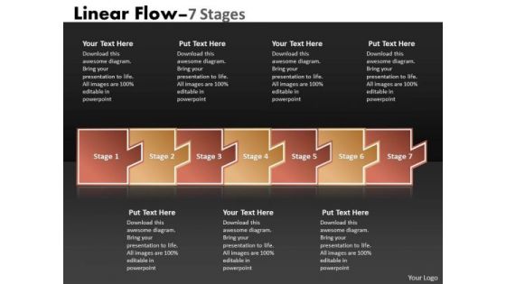 Sales Diagram Linear Flow 7 Stages Business Framework Model