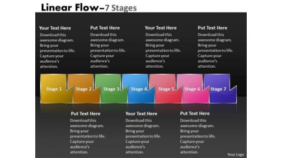 Sales Diagram Linear Flow 7 Stages Consulting Diagram