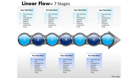 Sales Diagram Linear Flow 7 Stages Marketing Diagram