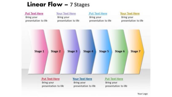 Sales Diagram Linear Flow 7 Stages Strategic Management