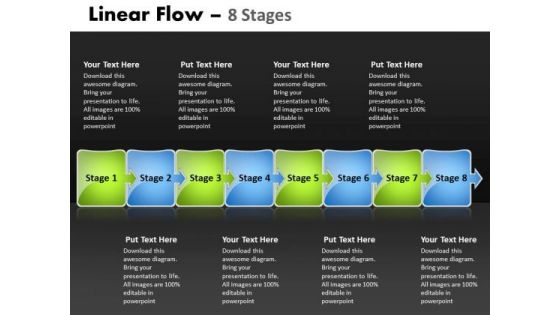 Sales Diagram Linear Flow 8 Stages Consulting Diagram