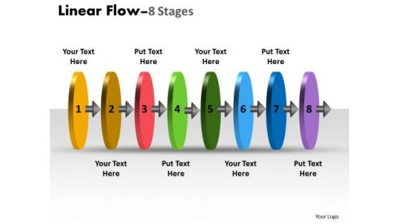 Sales Diagram Linear Flow 8 Stages Marketing Diagram