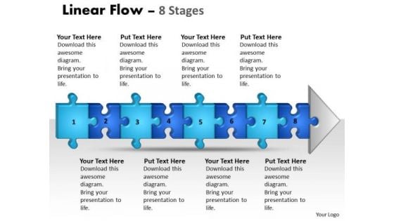 Sales Diagram Linear Flow 8 Stages Strategic Management