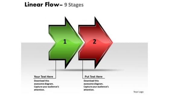 Sales Diagram Linear Flow Arrow 2 Stages