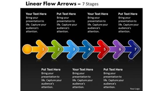 Sales Diagram Linear Flow Arrow 7 Stages Marketing Diagram
