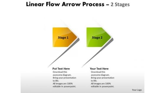 Sales Diagram Linear Flow Arrow Process 2 Stages