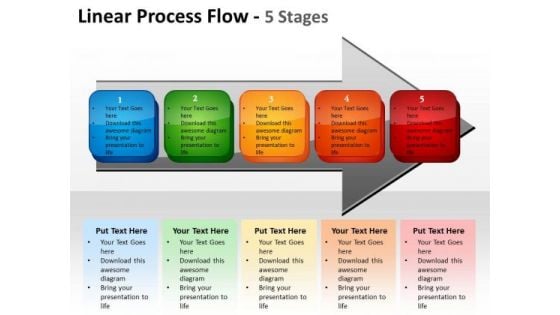 Sales Diagram Linear Process Flow 5 Stages Consulting Diagram
