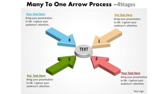 Sales Diagram Many To One Arrow Process 4 Stages 3 Strategy Diagram