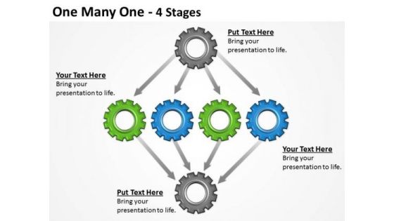 Sales Diagram One Many One 4 Stages Consulting Diagram