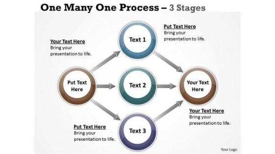 Sales Diagram One Many One Process 3 Stages Business Diagram