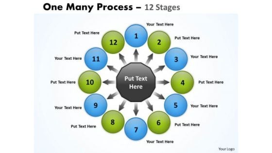 Sales Diagram One Many Process 12 Stages Strategic Management