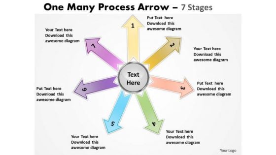 Sales Diagram One Many Process Arrow 7 Stages Strategic Management