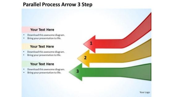 Sales Diagram Paralle Process Arrow 3 Step Strategy Diagram