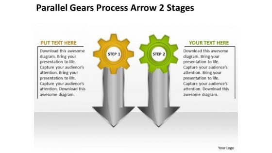 Sales Diagram Parallel Gears Process Arrow 2 Stages Consulting Diagram