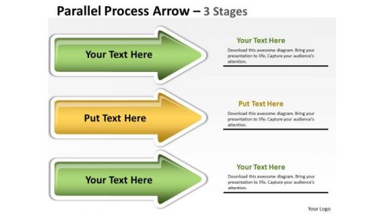 Sales Diagram Parallel Process Arrow 3 Stages Consulting Diagram