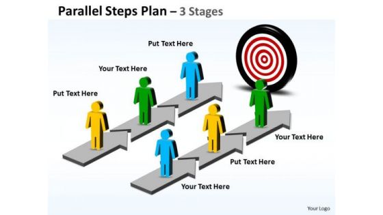 Sales Diagram Parallel Steps Plan 3 Stages Style Business Cycle Diagram