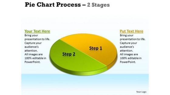 Sales Diagram Pie Chart Process 2 Stages Business Framework Model