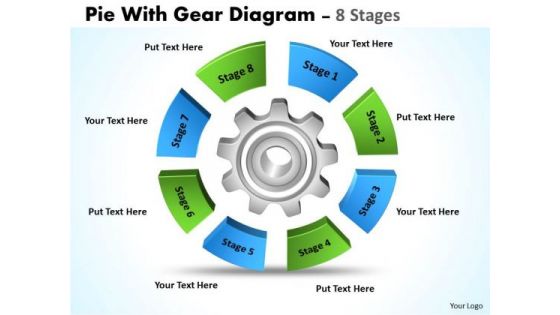 Sales Diagram Pie With Gear Diagram 8 Stages Business Cycle Diagram