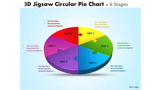 Sales Diagram Sales Diagram 3d Jigsaw Circular Diagram 6 Stages Strategy Diagram