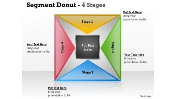 Sales Diagram Segment Donut 4 Stages Strategy Diagram