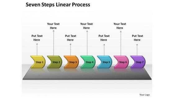 Sales Diagram Seven Steps Linear Process Business Diagram