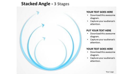 Sales Diagram Stacked Angle Round Blue Consulting Diagram