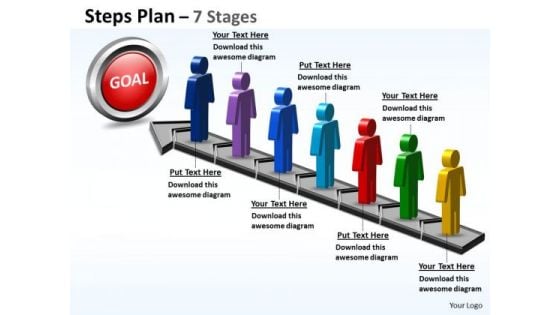 Sales Diagram Steps Plan 7 Stages Style Business Diagram